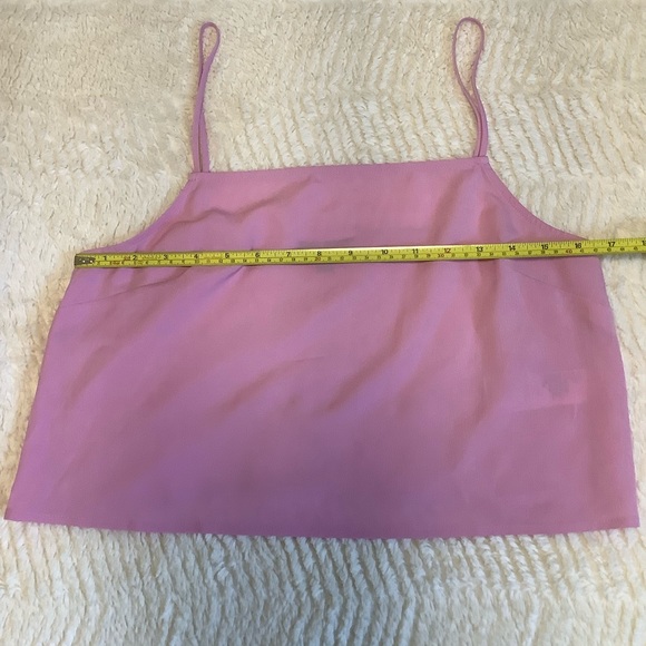 TOPSHOP Bubble Gum Pink Cropped Top - Size:6 - Picture 7 of 8